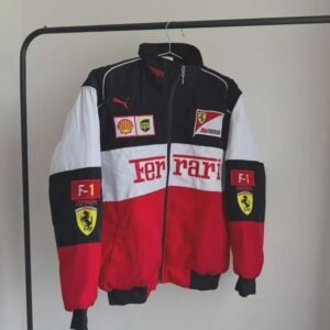 Ferrari F1 Racing Bomber Jacket – Red/Black Edition